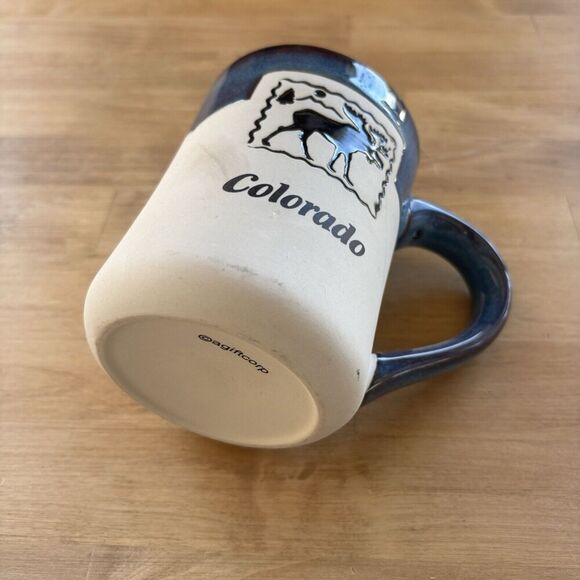Glazed Pottery Stoneware Colorado Moose Drip Glaze Coffee Mug Nature Wildlife - Picture 2 of 7